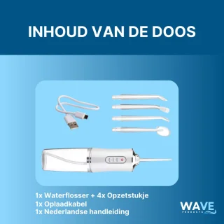 Waterflosser Elektrische Draadloze Monddouche met Opzetstukken
