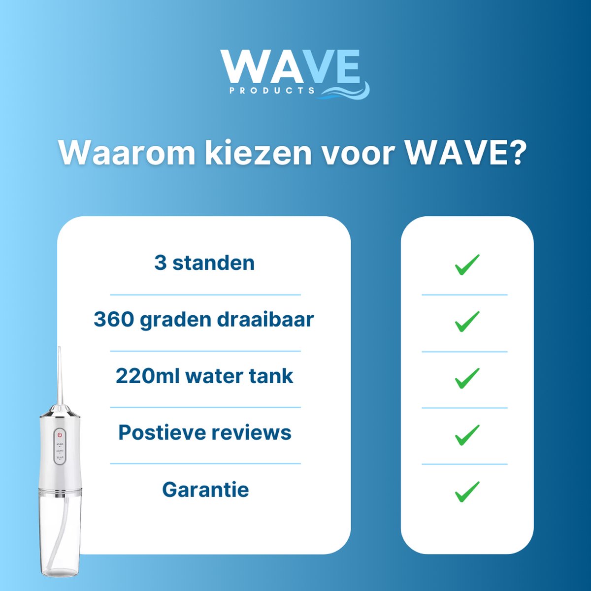Wat vinden we goed aan de Waterflosser Elektrische Draadloze Monddouche met Opzetstukken