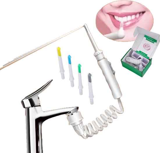 Waterflosser met Kraan Aansluiting incl. Opbergkastje en 4 Opzetstukken review