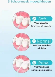 Waterflosser Monddouche 4 Opzetstukken Lichtroze USB Oplaadbaar