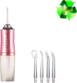 Waterflosser Monddouche 4 Opzetstukken Lichtroze USB Oplaadbaar