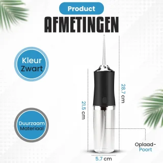 Waterflosser Monddouche Elektrisch Draadloos Zwart