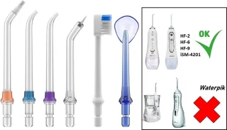 Waterflosser Opzetstukjes Set voor H2OFloss, iSmile, BOME, PositiveLife HF-6