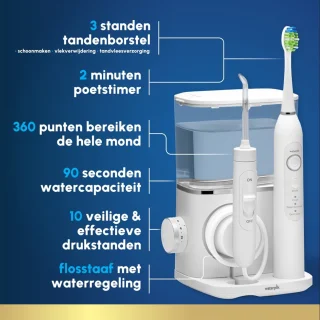Waterpik CC-04 Sensonic Complete Care Waterflosser en Tandenborstel Set Wit