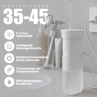 Waterpik Waterflosser Draadloos met 4 Opzetstukken