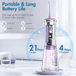 Waterpik Waterflosser Draadloos Paars 350ML 7 Opzetstukken