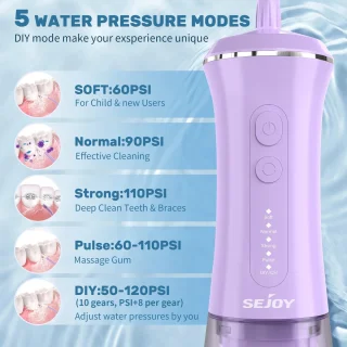 Waterpik Waterflosser Draadloos Paars 350ML 7 Opzetstukken
