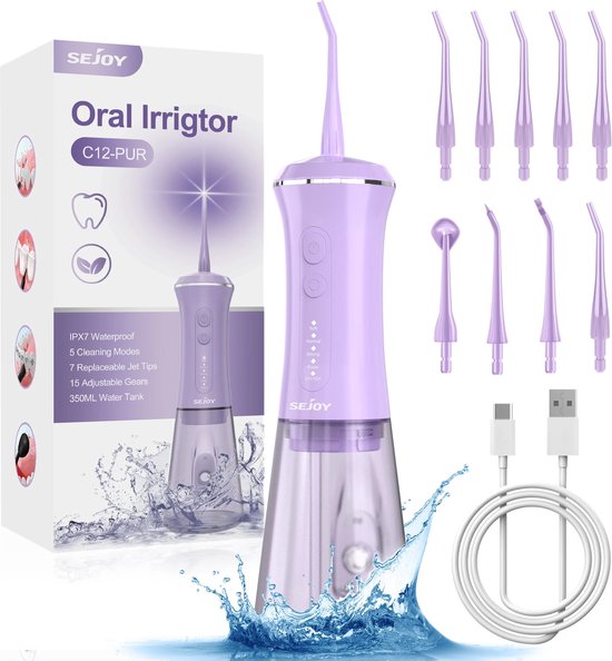 Waterpik Waterflosser Draadloos Paars 350ML 7 Opzetstukken review