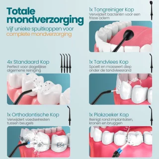 Woodoro Waterflosser OLED Display 335ml Zwart