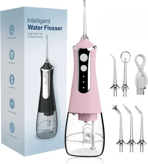 YHS WaterFlosser Draadloos Roze 5 Opzetstukken