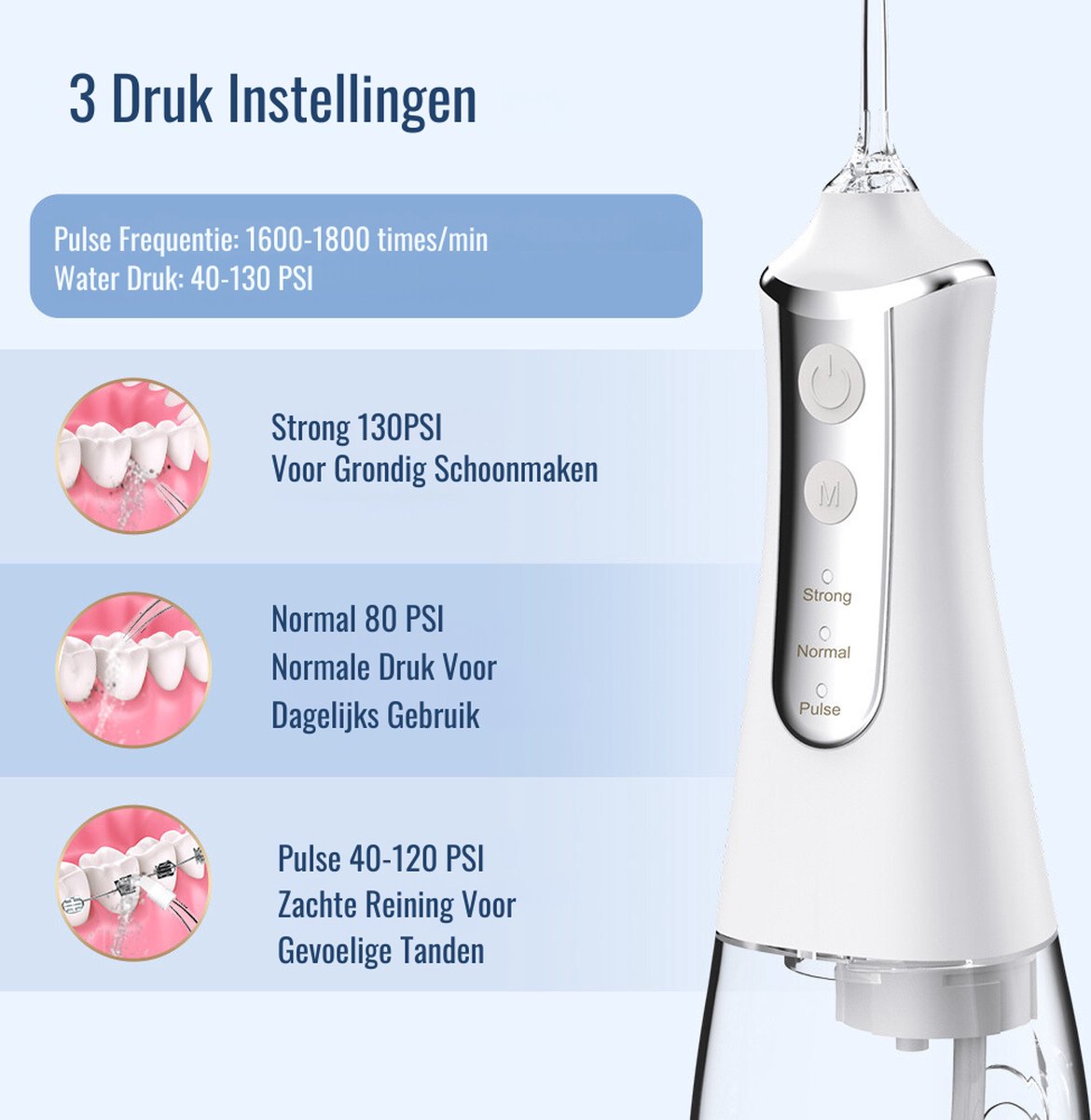 Wat vinden we goed aan de YHS WaterFlosser Draadloos Roze 5 Opzetstukken