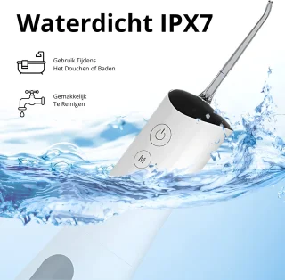 Zeri Waterflosser Elektrisch Draadloos met 5 Opzetstukken