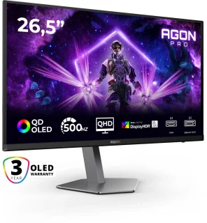 AOC AGON PRO AG276QKD2 - QHD QD-OLED Gaming Monitor - 500hz - HDR500 - HDMI 2.1 - DP 2.1 - 27 inch