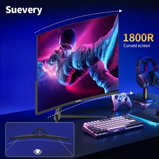 34 inch Curved Monitor – Ultrawide Scherm – Gaming Monitor – LED Display – Computer Monitor – 4K Resolutie – 144Hz Verversingssnelheid