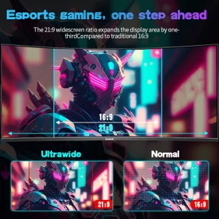 Ultrascherp Beeldscherm – Curved Monitor – Ultrawide Scherm – Gaming Monitor – Computerscherm – 34 Inch – 3440x1440 Resolutie – 165Hz Verversingssnelheid