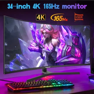 Ultrascherp Beeldscherm – Curved Monitor – Ultrawide Scherm – Gaming Monitor – Computerscherm – 34 Inch – 3440x1440 Resolutie – 165Hz Verversingssnelheid