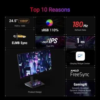 ASUS ROG Strix XG259CS - FHD Fast IPS Gaming Monitor - 180Hz - 1ms - 25 Inch
