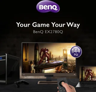 BenQ - Gaming Monitor EX2780Q - 2K Beeldscherm - QHD - 144Hz - USB-C - geïntegreerde luidsprekers - 27 inch