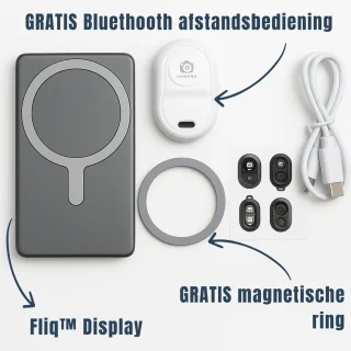 Fliq Gear - Magnetische Selfie Vlog Monitor - Geschikt voor Android en iPhone Telefoons - Ideaal voor Selfies, Vlogs, Live Streams en Video-opnames - JERMI