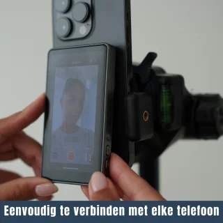 Fliq Gear - Magnetische Selfie Vlog Monitor - Geschikt voor Android en iPhone Telefoons - Ideaal voor Selfies, Vlogs, Live Streams en Video-opnames - JERMI