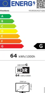 Viewsonic XG271QG gaming monitor 240Hz 27" 2560 x 1440 Pixels 2K Ultra HD LED Zwart