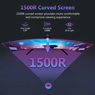 Z-EDGE UG27 Curved Gaming Monitor - FHD 1920x1080P - 27 Inch- 200Hz - MPRT 1ms - HDMI 2.0 & DisplayPort 1.4 - Zwart