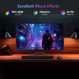 Z-EDGE UG27 Curved Gaming Monitor - FHD 1920x1080P - 27 Inch- 200Hz - MPRT 1ms - HDMI 2.0 & DisplayPort 1.4 - Zwart