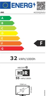 AOC AGON 5 AG325QZN/EU 31.5" LED Display Zwart