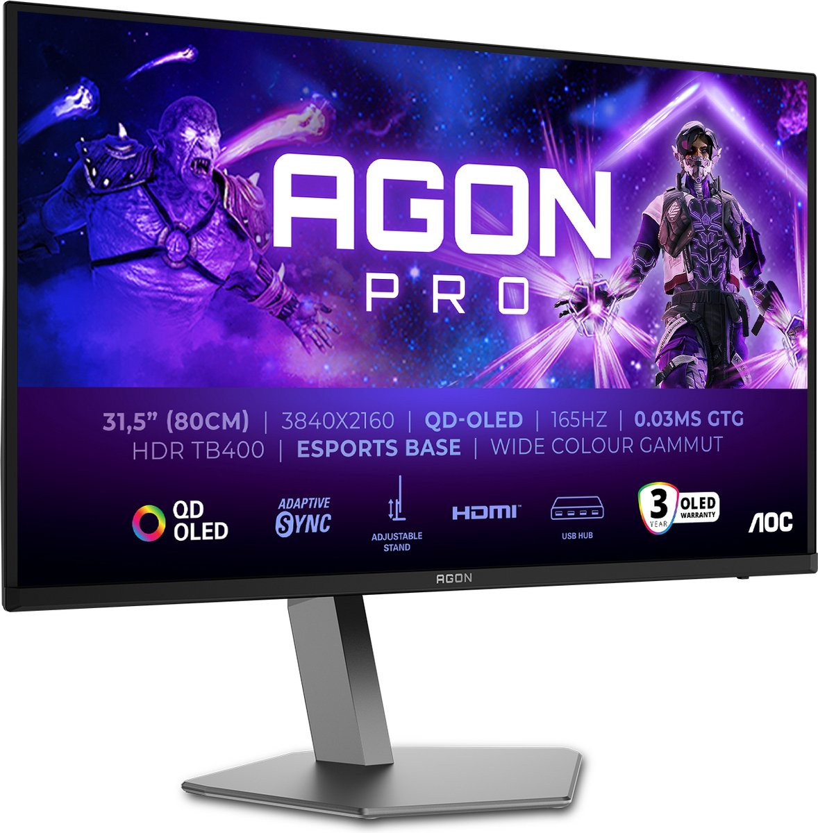 De AOC AGON PRO AG326UD 32" 4K OLED Gaming Monitor in één oogopslag