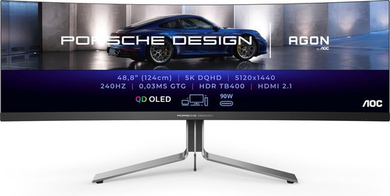 AOC Porsche PD49 QD-OLED Ultrawide Monitor 49 inch