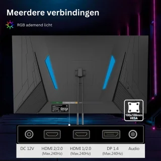 ApexArte Gaming Monitor 240Hz Full HD Zwart