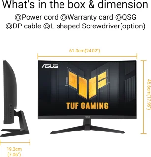 ASUS TUF Gaming VG27VQM1B 27 Inch FHD Curved Monitor