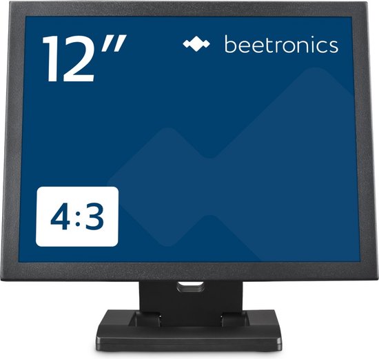 Beetronics 13" metalen monitor — compacte 4:3 IPS voor retro, inbouw en bewaking