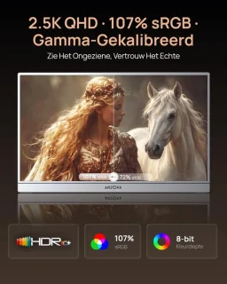 Draagbare monitor 16,1 inch QHD 180 Hz IPS-scherm