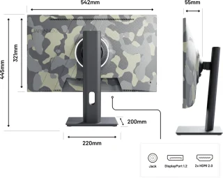 Écran PC Gaming 23,8" IPS FHD 200Hz Camouflage