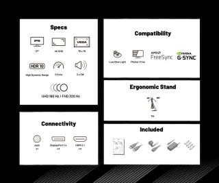 Écran PC Gaming 27" IPS FHD/320Hz 4K UHD/160Hz