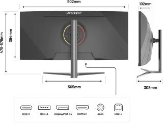 Écran PC Gaming Incurvé 37.5" UWQHD+ IPS 144Hz