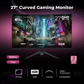 GAME HERO 27 inch QHD Curved Gaming Monitor