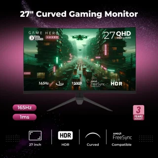 GAME HERO 27 Inch QHD Curved Gaming Monitor