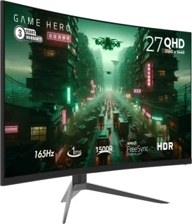 GAME HERO 27 Inch QHD Curved Gaming Monitor