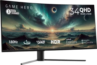 GAME HERO 34 inch QHD Curved Gaming Monitor
