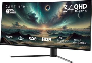GAME HERO 34 inch QHD Curved Gaming Monitor