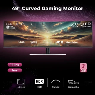 GAME HERO 49 inch UltraWide QLED Monitor 144Hz