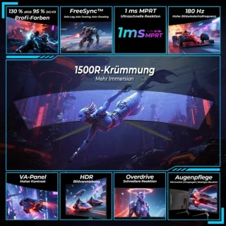 Gaming monitor 27 inch curv‌ed
