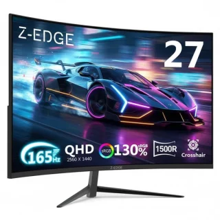 Gaming monitor 27 inch gebogen QHD-zwart