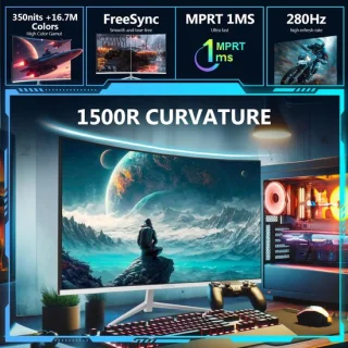 Gaming monitor 27 inch gebogen wit