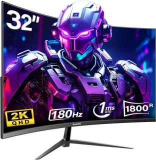 Gaming monitor 32 inch QHD 1440p 144 Hz - gebogen VA-scherm - mat zwart
