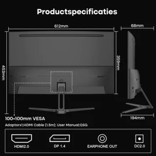 Gaming monitor curved - 27 inch - 1920 x 1080 resolutie