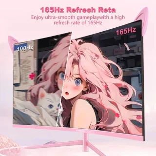 Gaming monitor roze gebogen - 27 inch FHD񎢀