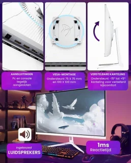Gamingmonitor 27 inch QHD – ledscherm met luidsprekers